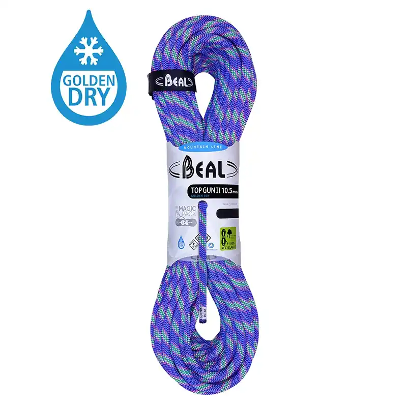 Objednat Nyní BEAL dynamické lano Top Gun II Golden Dry 10.5mm 60 m