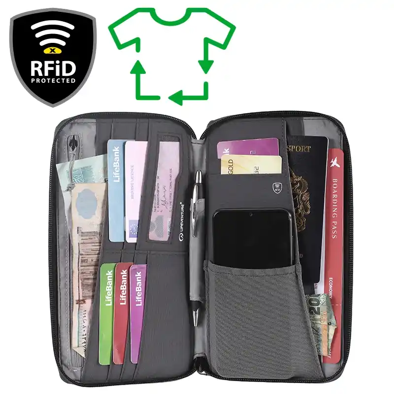 Nejlepší Cena Lifeventure peněženka RFiD Travel Wallet Recycled grey