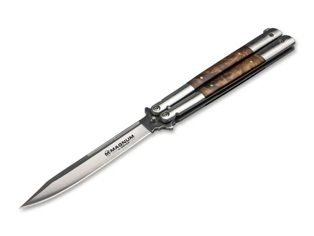 Rychlé Dodání Böker nůž Magnum Balisong Large Wood 06EX405