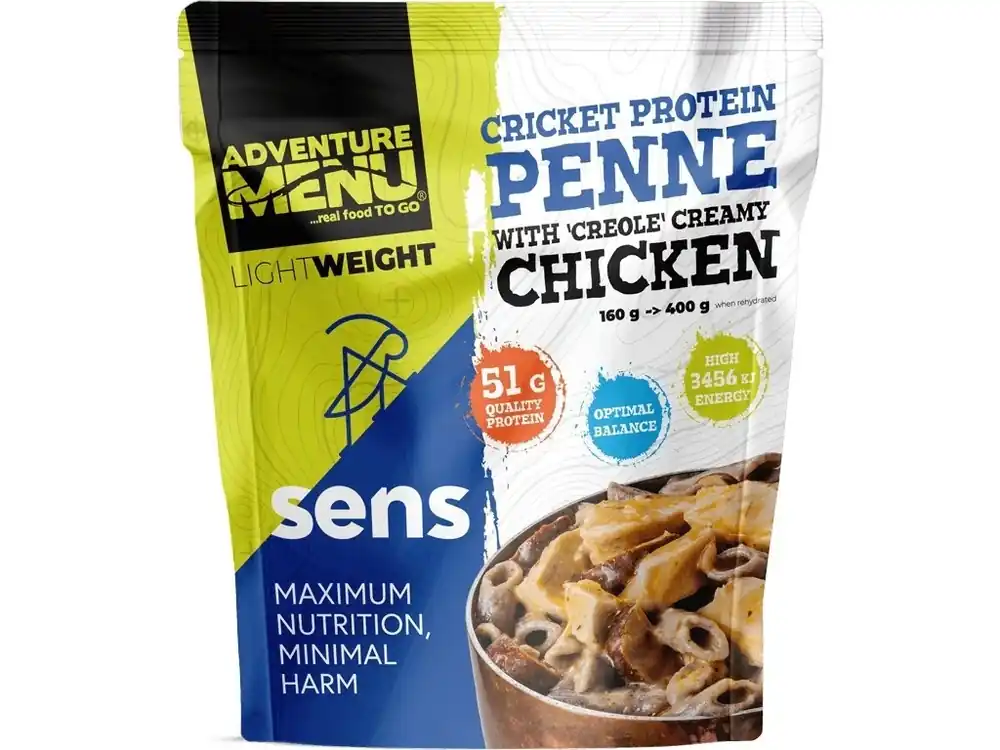 Jen Po Omezenou Doba Adventure menu Cvrččí proteinové penne s kuřecím masem v kreolské krémové omáčce 160g