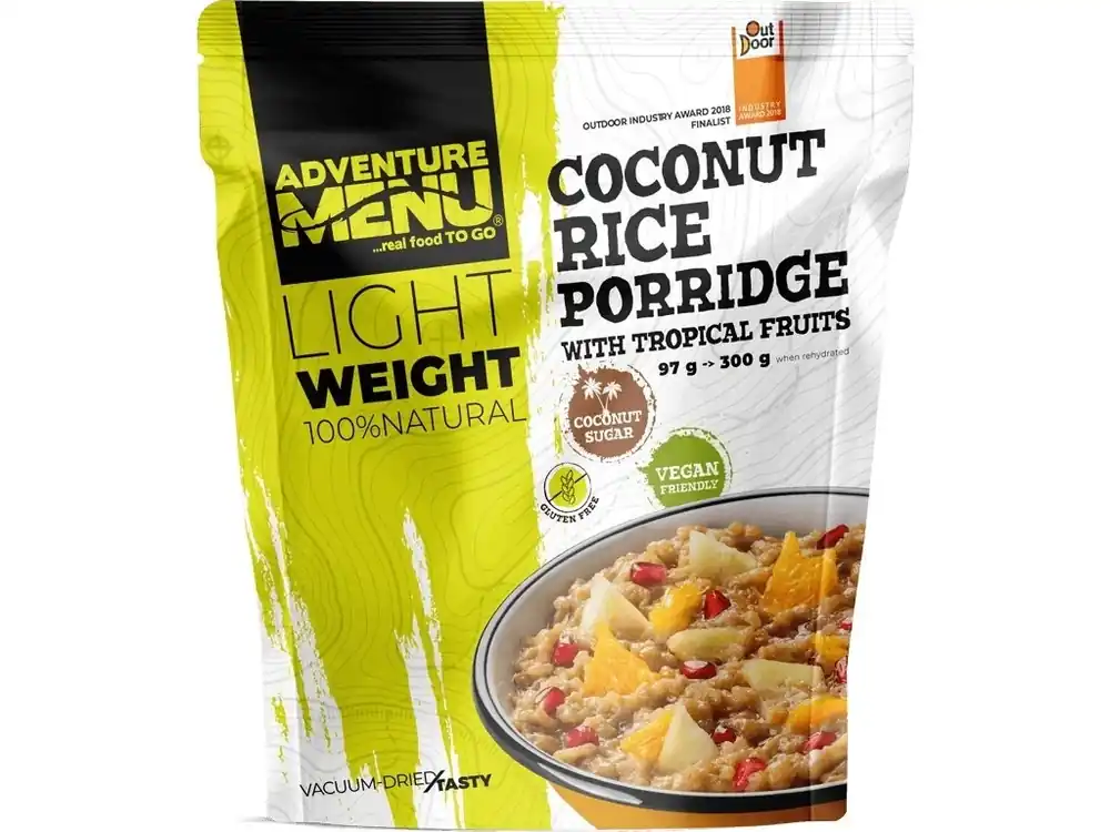 Adventure menu Rýžovo-kokosová kaše s tropickým ovocem 97g Speciální Cena