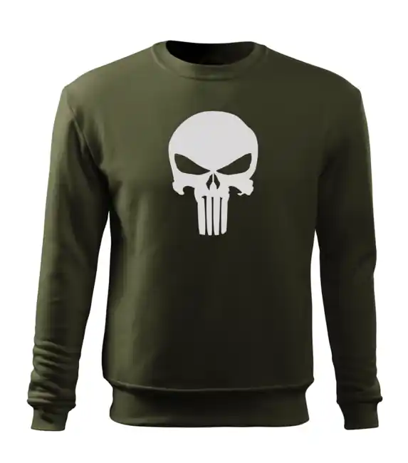 Značkový DRAGOWA pánská mikina punisher, oliv 300g / m2