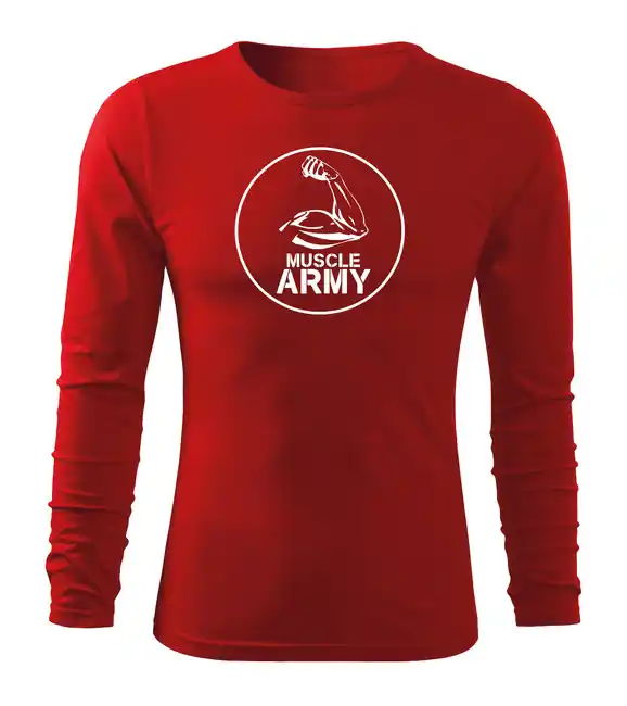 Nakupujte Hned DRAGOWA Fit-T tričko s dlouhým rukávem muscle army biceps, červená 160g / m2