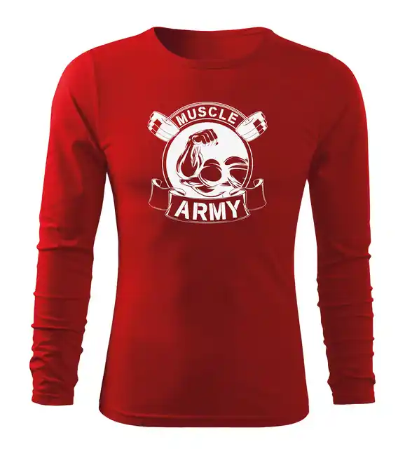Horká Nabídka DRAGOWA Fit-T tričko s dlouhým rukávem muscle army original, červená 160g / m2