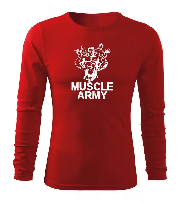 DRAGOWA Fit-T tričko s dlouhým rukávem muscle army team, červená 160g / m2 Koupit Online