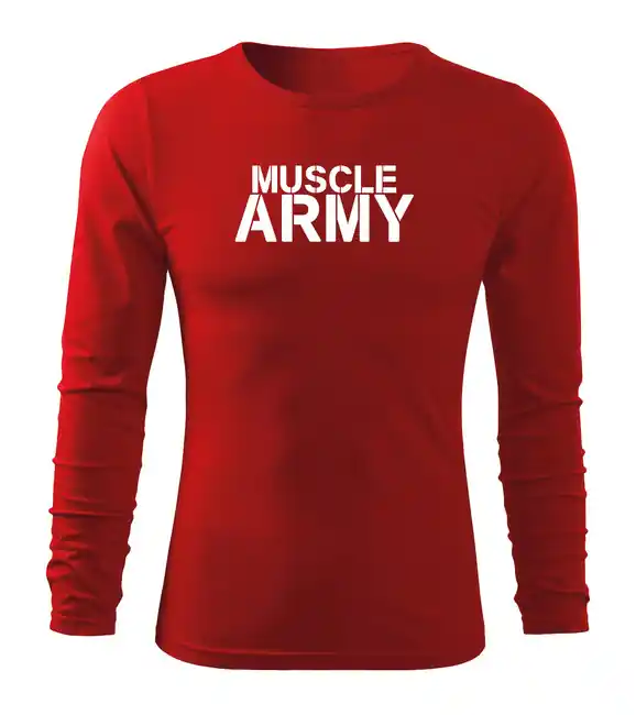 DRAGOWA Fit-T tričko s dlouhým rukávem muscle army, červená 160g / m2 Rychlé Dodání