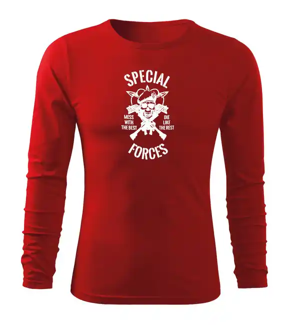 DRAGOWA Fit-T tričko s dlouhým rukávem special forces, červená 160g / m2 Omezená Nabídka