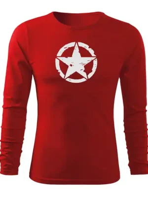 Must-Have DRAGOWA Fit-T tričko s dlouhým rukávem star, červená 160g / m2