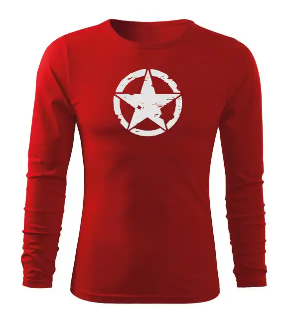 Must-Have DRAGOWA Fit-T tričko s dlouhým rukávem star, červená 160g / m2