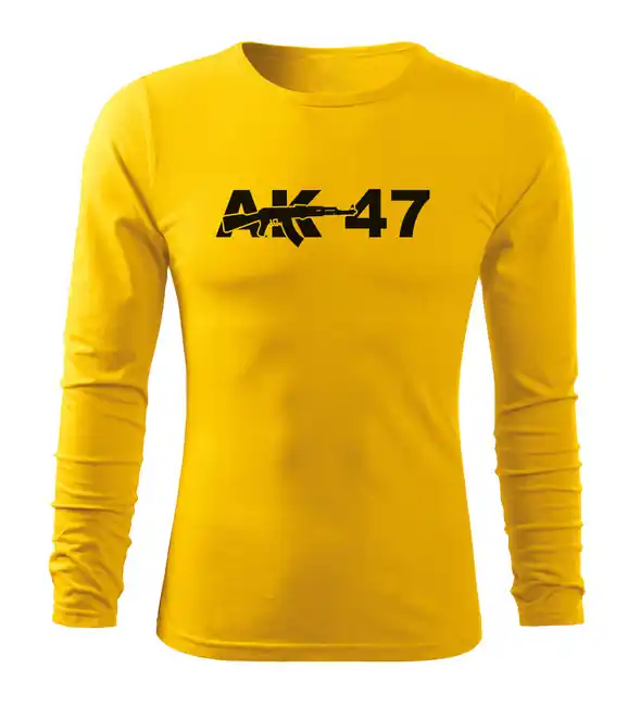 DRAGOWA Fit-T tričko s dlouhým rukávem ak47, žlutá 160g / m2 Cenová Bomba