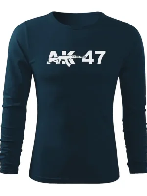 Top Prodej DRAGOWA Fit-T tričko s dlouhým rukávem ak47, tmavě modrá 160g / m2