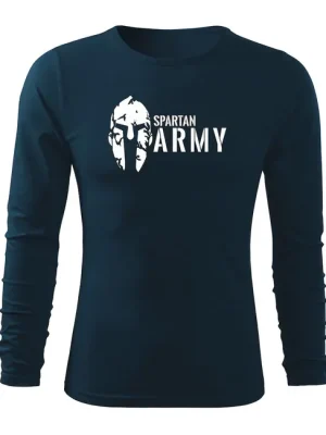 Novinka DRAGOWA Fit-T tričko s dlouhým rukávem spartan army, tmavě modrá 160g / m2