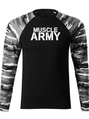 Cenově Výhodný DRAGOWA Fit-T tričko s dlouhým rukávem muscle army, metro 160g / m2