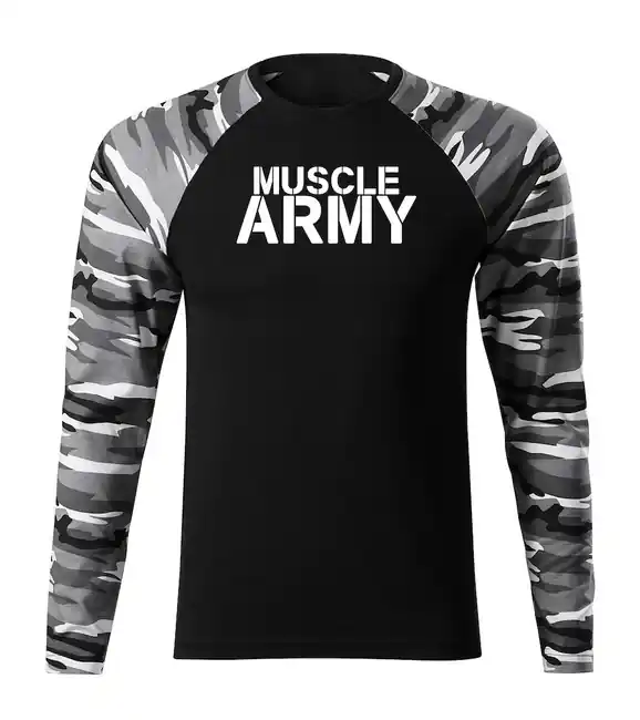 Cenově Výhodný DRAGOWA Fit-T tričko s dlouhým rukávem muscle army, metro 160g / m2