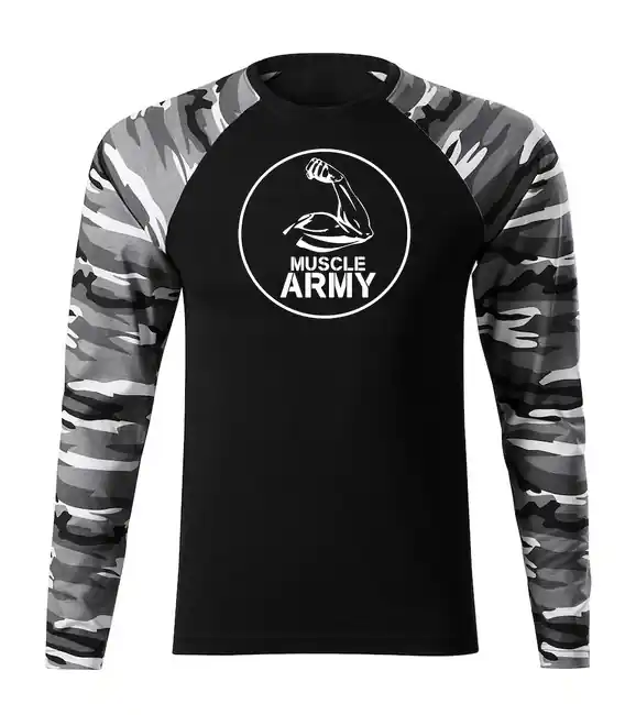 DRAGOWA Fit-T tričko s dlouhým rukávem muscle army biceps, metro 160g / m2 Cenově Výhodný