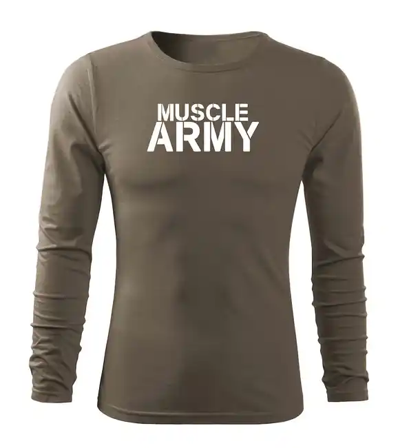 DRAGOWA Fit-T tričko s dlouhým rukávem muscle army, olivová 160g / m2 Cenová Bomba