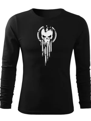 Cenová Bomba DRAGOWA Fit-T tričko s dlouhým rukávem skull, černá 160g / m2