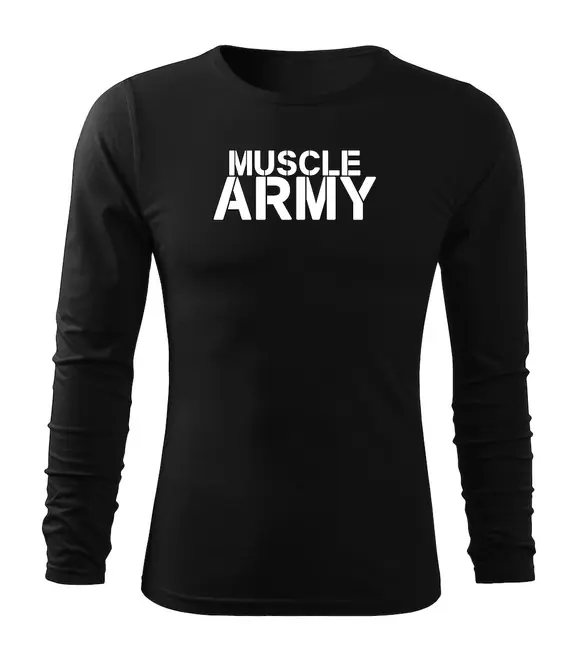 Hit Sezóny DRAGOWA Fit-T tričko s dlouhým rukávem muscle army, černá 160g / m2