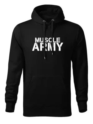 DRAGOWA pánská mikina s kapucí muscle army, černá 320g / m2 Poslední Šance