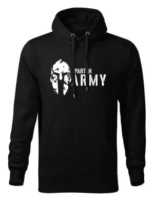 Nízká Cena DRAGOWA pánská mikina s kapucí spartan army, černá 320g / m2