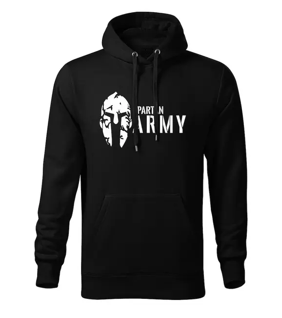 Nízká Cena DRAGOWA pánská mikina s kapucí spartan army, černá 320g / m2