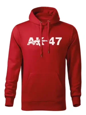 Autentický DRAGOWA pánská mikina s kapucí ak47, červená 320g / m2