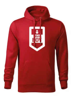 Novinka DRAGOWA pánská mikina s kapucí army boy, červená 320g / m2