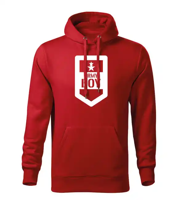Novinka DRAGOWA pánská mikina s kapucí army boy, červená 320g / m2
