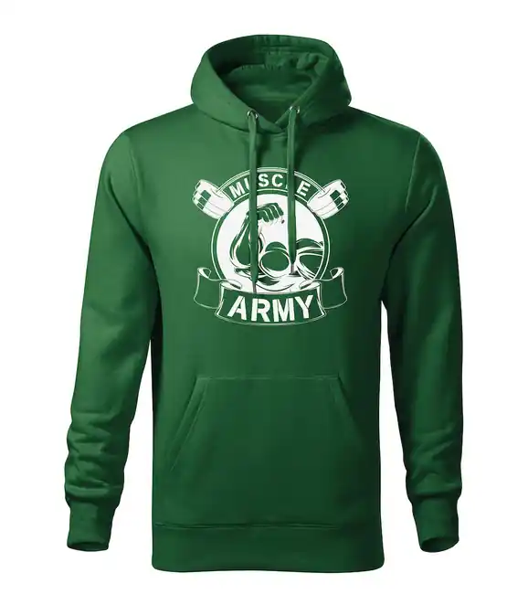 Koupit Online DRAGOWA pánská mikina s kapucí muscle army original, zelená 320g / m2