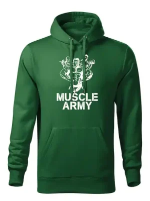 Akční Cena DRAGOWA pánská mikina s kapucí muscle army team, zelená 320g / m2