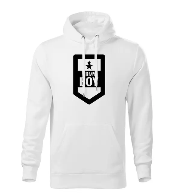 DRAGOWA pánská mikina s kapucí army boy, bílá 320g / m2 Nejlepší Cena