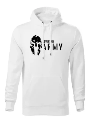 Originální DRAGOWA pánská mikina s kapucí spartan army, bílá 320g / m2