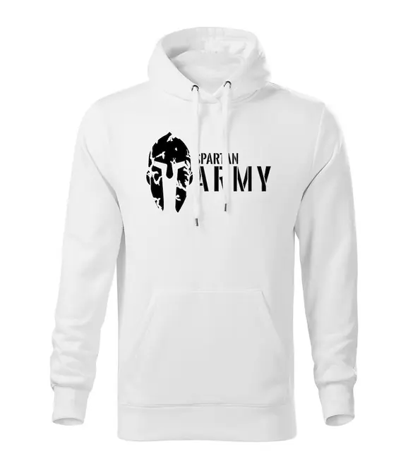 Originální DRAGOWA pánská mikina s kapucí spartan army, bílá 320g / m2