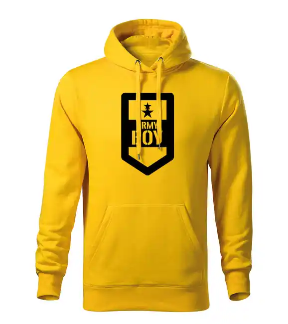 DRAGOWA pánská mikina s kapucí army boy, žlutá 320g / m2 Cenová Bomba