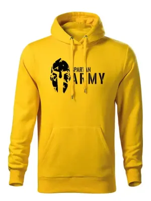 Aktuální DRAGOWA pánská mikina s kapucí spartan army, žlutá 320g / m2