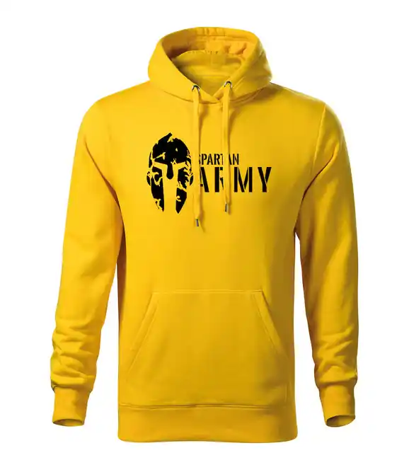 Aktuální DRAGOWA pánská mikina s kapucí spartan army, žlutá 320g / m2