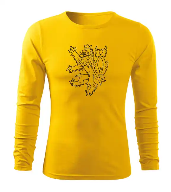 Finální Výprodej DRAGOWA Fit-T tričko s dlouhým rukávem český lev, 160g / m2