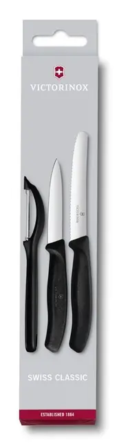 Victorinox set 2 nožů a škrabky, černý Značkový
