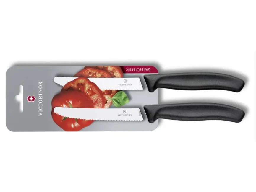 Zlevněný Victorinox set 2 nožů na rajčata, černý