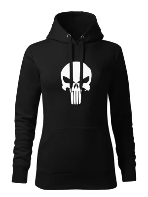 Pouze Dnes DRAGOWA dámská mikina s kapucí punisher, černá 320g / m2