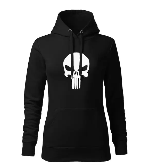 Pouze Dnes DRAGOWA dámská mikina s kapucí punisher, černá 320g / m2