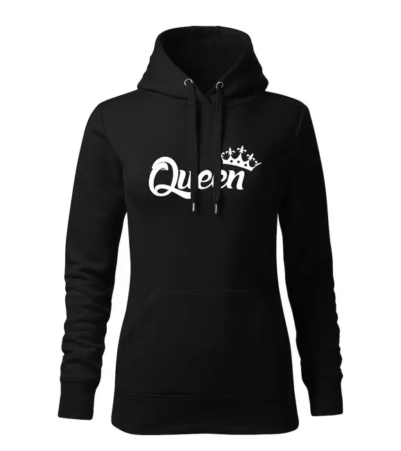 DRAGOWA dámská mikina s kapucí queen, černá 320g / m2 Zlevněný