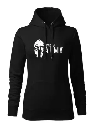 Originální DRAGOWA dámská mikina s kapucí spartan army, černá 320g / m2