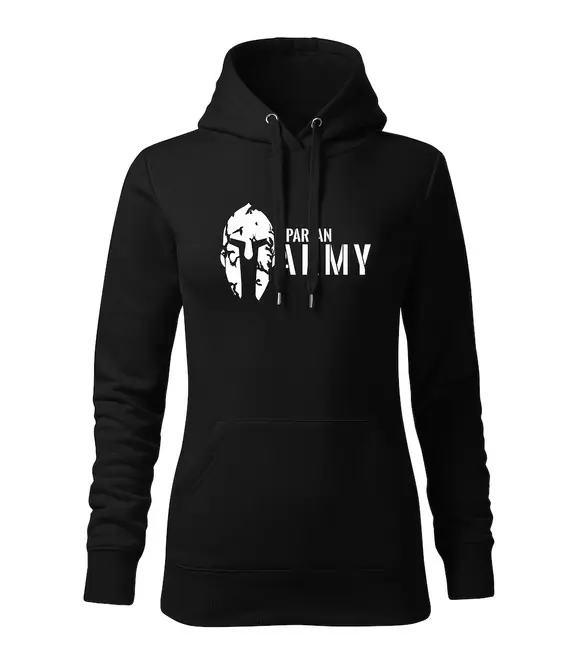 Originální DRAGOWA dámská mikina s kapucí spartan army, černá 320g / m2