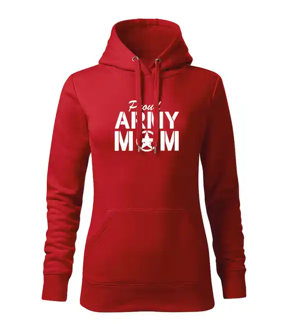 DRAGOWA dámská mikina s kapucí army mom, červená 320g/m2 Pouze Dnes