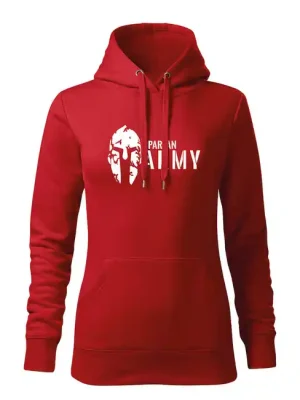 Must-Have DRAGOWA dámská mikina s kapucí spartan army, červená 320g/m2