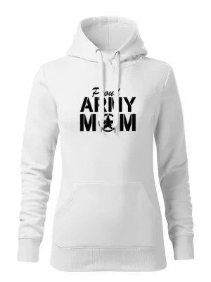 Časově Omezené DRAGOWA dámská mikina s kapucí army mom, bílá 320g/m2