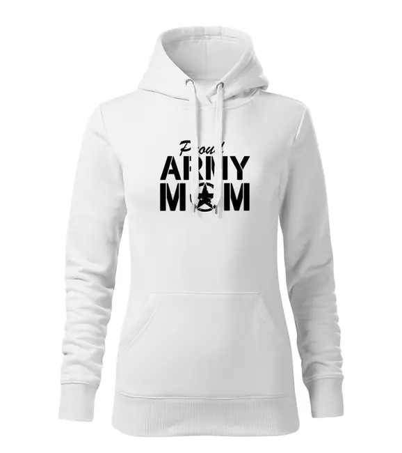 Časově Omezené DRAGOWA dámská mikina s kapucí army mom, bílá 320g/m2