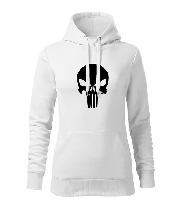 Kup Teď DRAGOWA dámská mikina s kapucí punisher, bílá 320g/m2