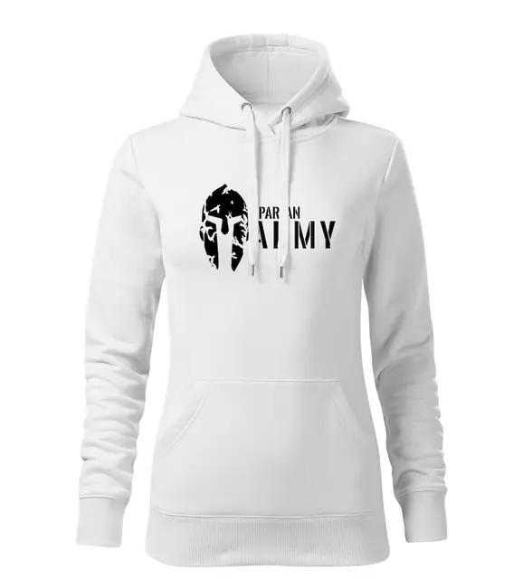 DRAGOWA dámská mikina s kapucí spartan army, bílá 320g/m2 Must-Have